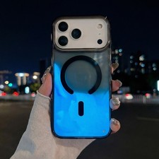For iPhone 17 Air 16 Pro Max 15 14 13 Magnetic Luminous Transparent Case Cover