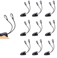 10 Pack Music Stand Lights USB  AAA Battery Powered 4 Brightness Dual Arm