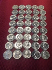1963-D Washington Silver Quarters 90% Fresh FromBank Roll GEM UNC - SEE VIDEO