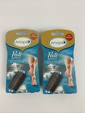 2 Pack Amope Pedi Perfect Regular Coarse Replact Roller Heads 4 Total NEW