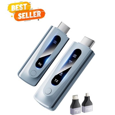 Plug & Play Wireless HDMI Kit for 4K Streaming - 100M Range, Dual-Band Stability