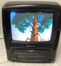 WORKS VTG Emerson CRT 9  TV/VCR Combo VHS Player Retro Gaming Television