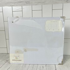 Project Life 12x12 White Cloth Album Becky Higgins 10 Pages Storage Ennvelope