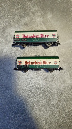 Fleischmann 5026 H0 Gedeckter Güterwagen "Heineken Bier" 2 Stück | Zustand: Gebraucht