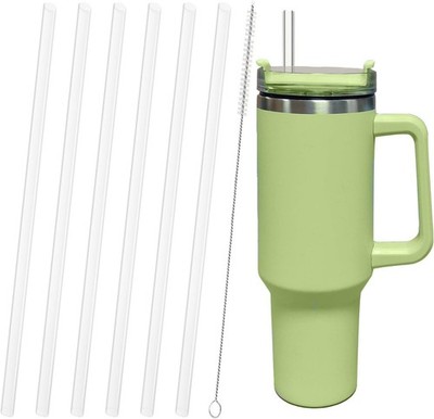Replacement Straws for Stanley Cup 6 Pack 30oz 40oz with Cleaning Brush Clear