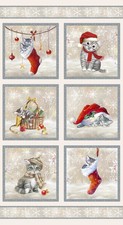 A Purr-fect Holiday Cat, Kittens, Christmas, Holiday Quilt Block Panel