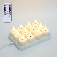 Wiederaufladbare LED Teelichter Mit Fernbedienung, Warmweiß, 12Er Set