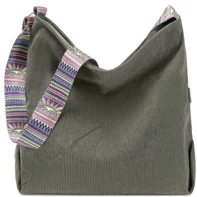Corduroy Schultertasche Tote Bag Crossbody Bag 43x14x39cm
