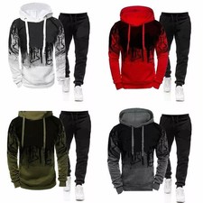 Tracksuit 2Pcs Hoodies Bottoms Suit Jogging Sport Mens Set. Sweatshirt Set Pants