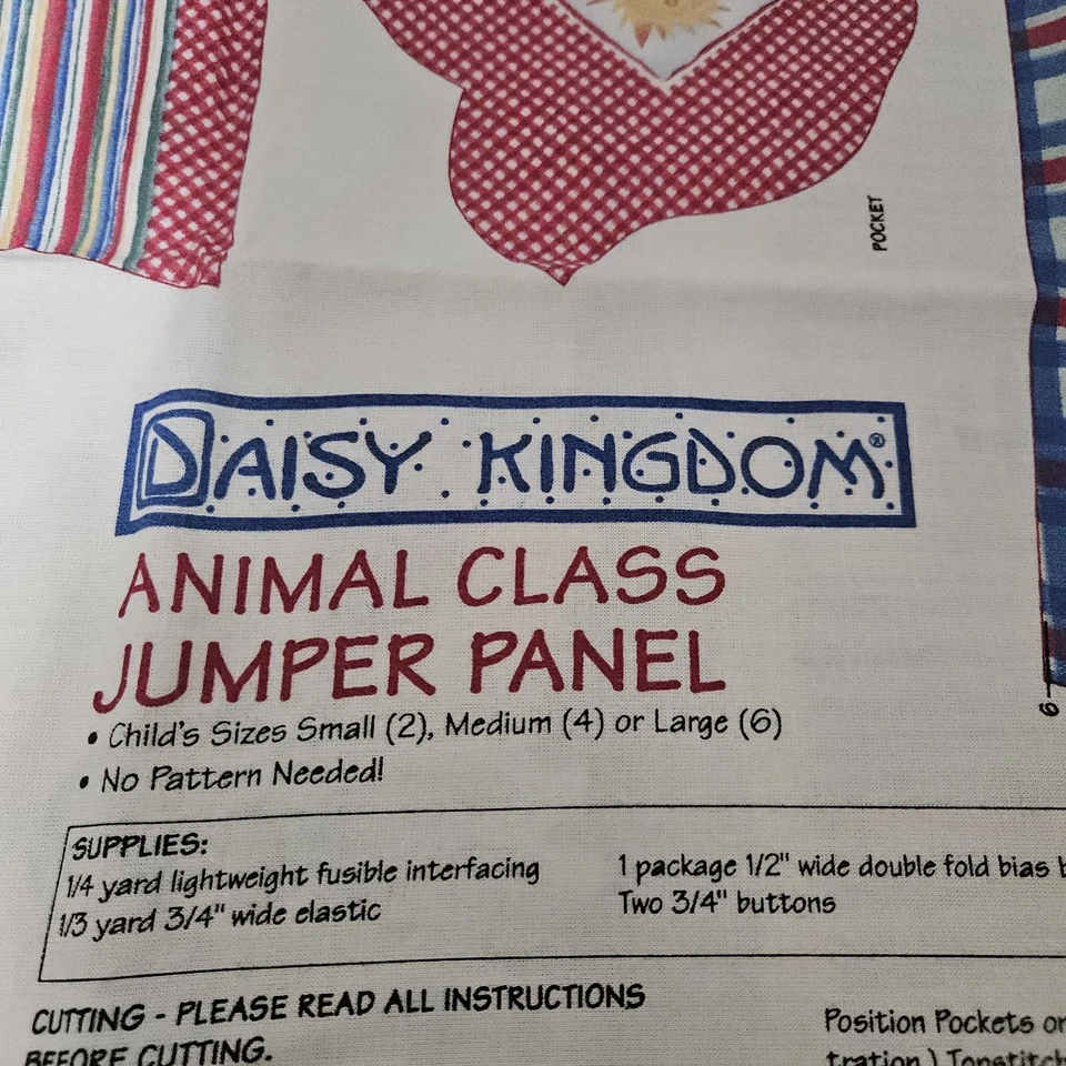 Nuevo panel de puente vintage Daisy Kingdom Animal Class niños talla 2, 4 o 6  Foto 3 de 4
