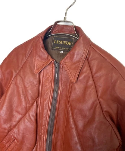 LESUEDE Suede Leather Jacket Genuine Leather Men's Size 38/97cm Brown image 4