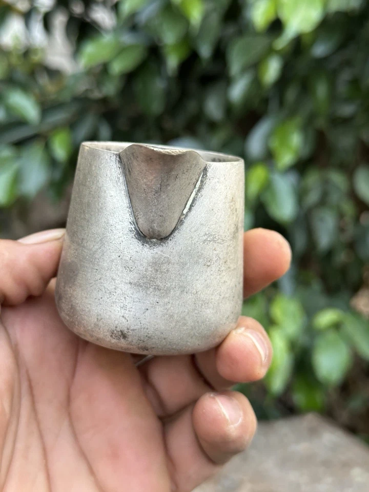 Ancient Old Brass Silver Plated pewter milk jug or creamer - Image 4 of 4