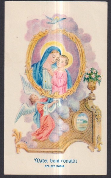 Tarjeta Santa Antigua de la Virgen Santino Imagen Pieuses Estampa