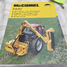 McConnel PA92 power arm flail head hedge cutter double sided glossy Brochure 
