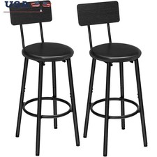 Ergonomic Counter Height Bar Stools PU Cushion Adjustable Feet Industrial Style
