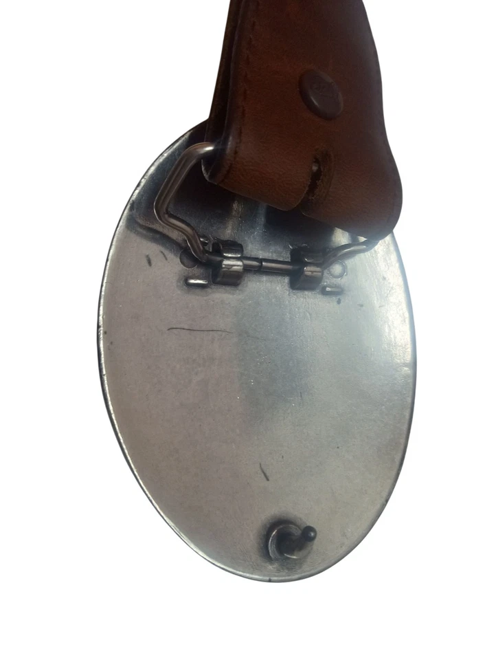 JUSTIN Leather Belt Size 34 BrownW/Removable Buckle Turquoise Accents Beaded - Image 3 of 4