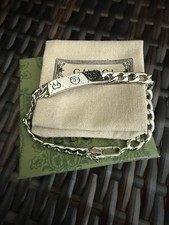 GUCCI men's silver bracelet ghost bar chain bracelet for men with box