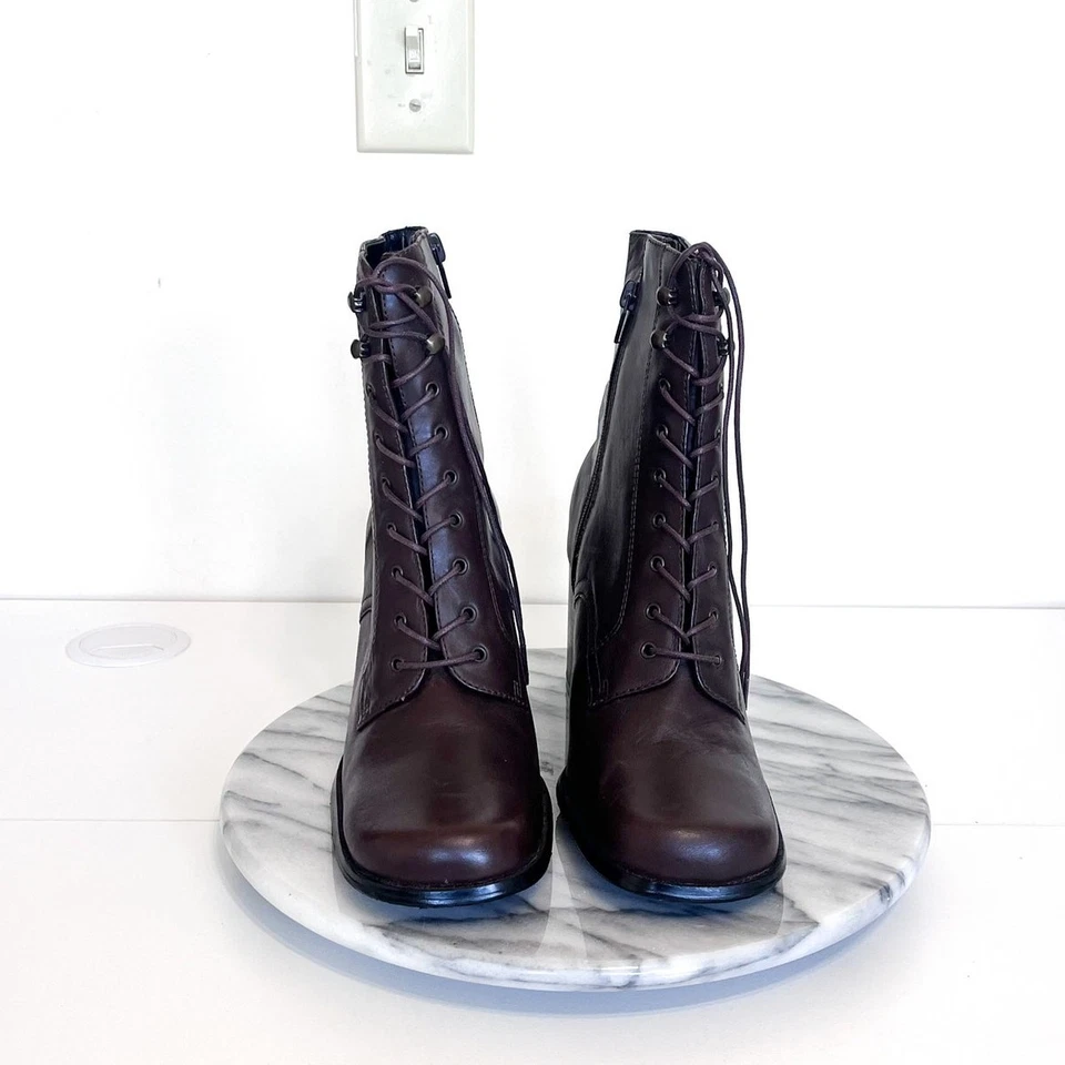 Botas de abuela vintage Y2K Newport News para mujer talla 8M marrón caprichoso grueso años 90 Foto 2 de 4