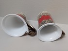 Studio Rosalina Red Lace Texture Cups – Black Trim & Gold Tone Handles, Handmade — photo 4