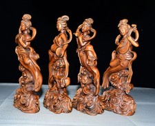 Exquisite Small Leaf Boxwood Ornaments Featuring Four Beautiful Women