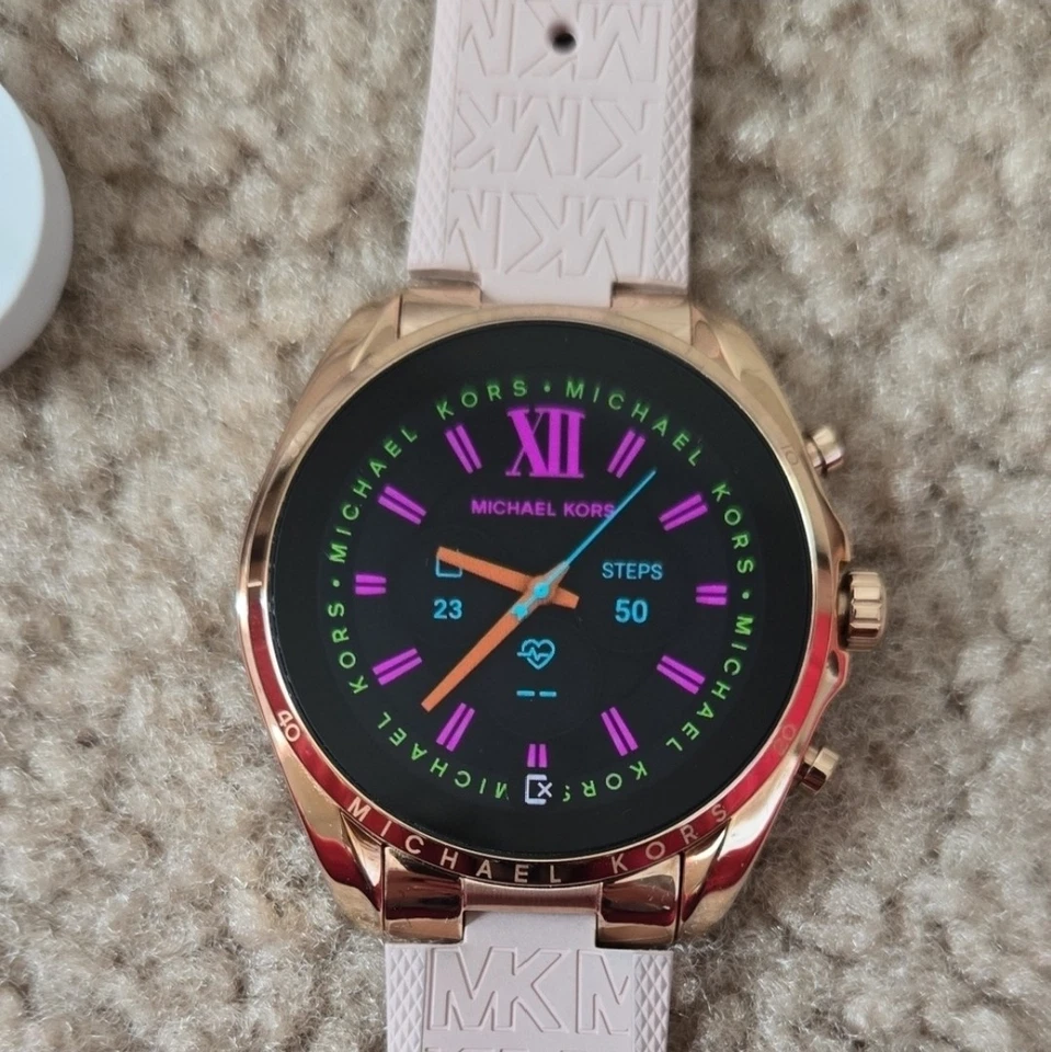 Michael Kors Gen 6 Bradshaw Rose Gold-Tone and Logo Silicone Smartwatch - Image 2 of 4