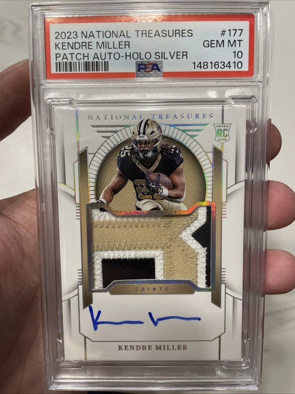 2023 National Treasures PSA 10 Pop 1 Kendre Miller Rookie Patch Auto RPA /25