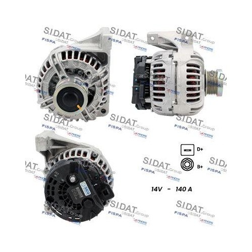 Alternateur Sidat A12BH0202 pour remplacer un alternateur usé sur Volvo