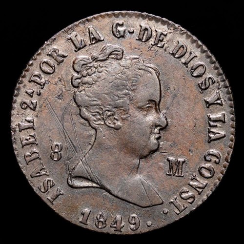Isabel II 8 Maravedís (9,38g) 1849 Jubia AC-116 EBC- - Picture 2 of 3
