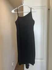 Amanda Smith Petites Little Black Dress, Sleeveless, Asymmetrical Neckline, 4P