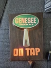 Vintage 70's Genesee Cream Ale Beer Light-Up Wall Sign Plastic Man Cave Tap
