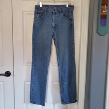 Wrangler Denim Blue Jeans Straight-Leg Medium Wash Size 32x32