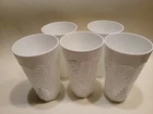 5 Vintage Indiana White Milk Glass Tumblers Colony Harvest Grape 14 oz. 5 7/8"