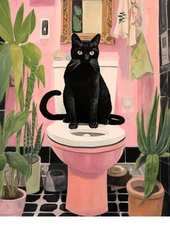 Diamond Art Kits for Adults,5D Black cat DIY Animal Diamond Art Kits for Adul...