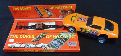 1980 Dukes of Hazzard BUDDY L ''Rev Em Up'' Car and 1981 LCD Quartz Watch