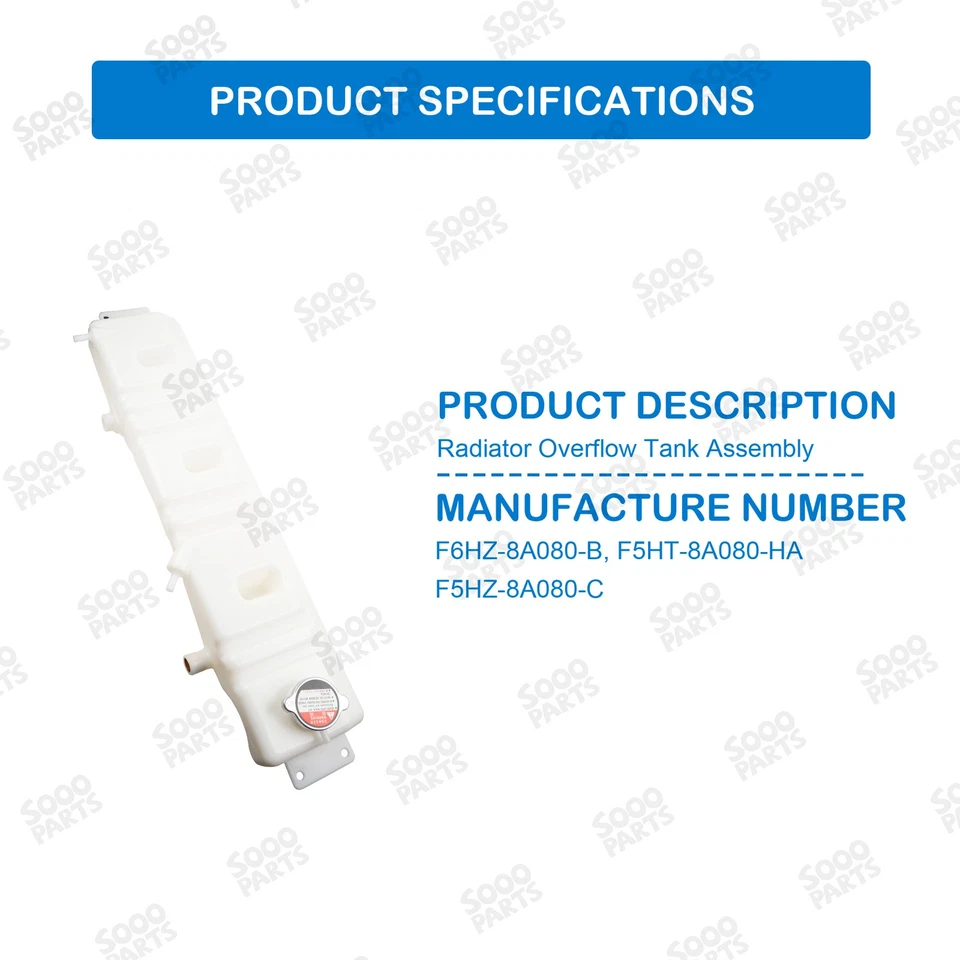 Radiator Coolant Overflow Tank For Ford 1980-1999 F600 F700 F800 F6HZ-8A080-B Foto 4 de 4