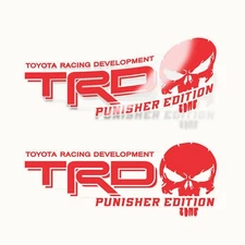 TRD Decals for Tacoma 4x4 Racing Development Sport Offroad Skull Sticker Set of2