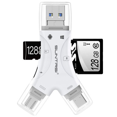 SD Card Reader for iPhone/ipad/Android/Mac/Computer/Camera,4 in1 Micro SD Car...