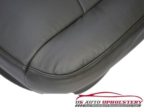 Driver Side Bottom Leather Seat Cover Dk Gray 03 To 07 Compatible with Chevy - Picture 2 of 6