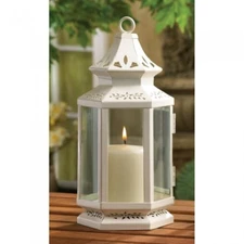10 WHITE VICTORIAN CANDLE LANTERN WEDDING TABLE CENTERPIECES NEW