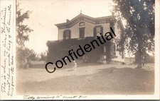 Real Photo 1907 View Of Historic Home w/ Dog At Ithaca NY New York RP RPPC L341