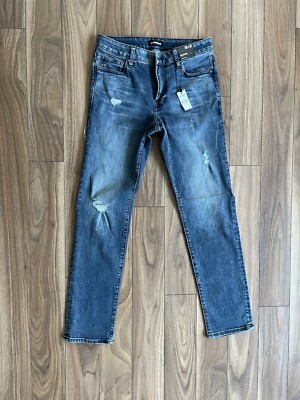 Men's Express Slim Straight Medium Wash Ripped Stretch Jeans Size 29x32