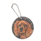 Ruby Cavalier King Charles Spaniel Dog Keychain Hand Painted Charm Key Tag