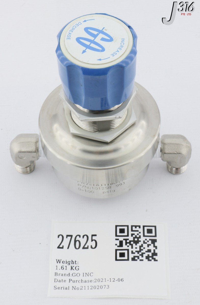 27625 GO INC FLOW REGULATOR, 0-100PSIG, P/N: 101258 PR7-1A11I8G114