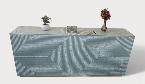 handmade mother of pearl inlay 3 Drawer 5 door cabinet Chest furniture, chest - Picture 4 of 7