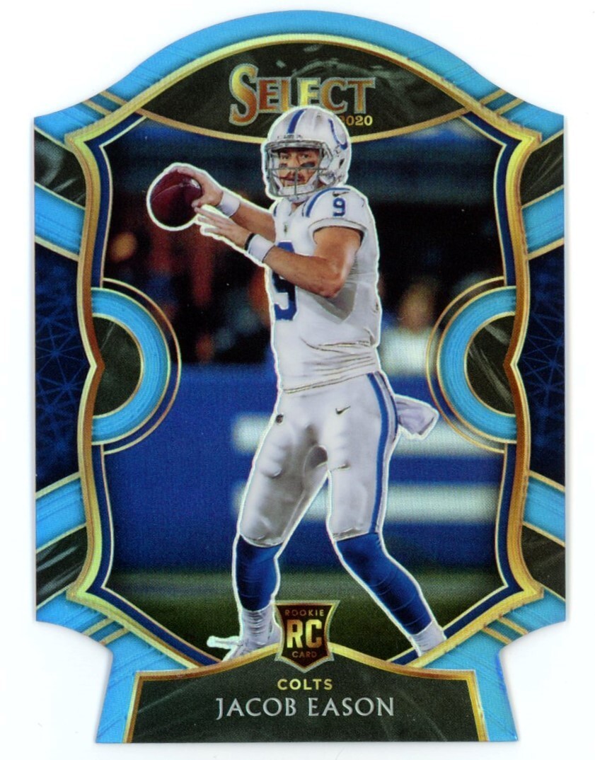 2020 Panini Select Concourse Light Blue Prizm Die-Cut Jacob Eason #48 Rookie RC
