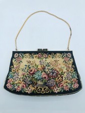 Vintage Jolles Austria Purse Petit Point Embroidered Floral 1930s Tapestry EUC