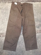 Ancien pantalon en forte toile marron chemins de fer ouvrier paysan maquignon