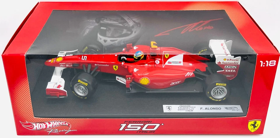 EBOND F1 Ferrari 150 Italia - Fernando Alonso - Hot Wheels Racing - 1:18 - 0389 - Immagine 2 di 2