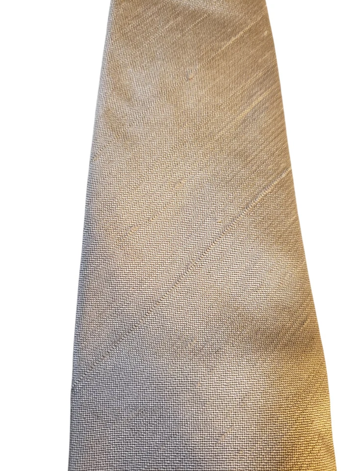 Vintage Burberrys Mens Tie Necktie Designer Luxury Tan Sheen Businesscore  Power - Image 3 of 4