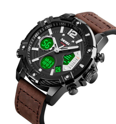 Top Design Brand Men Watch Waterproof Date Sport Quartz Analogue Digital, BLACK